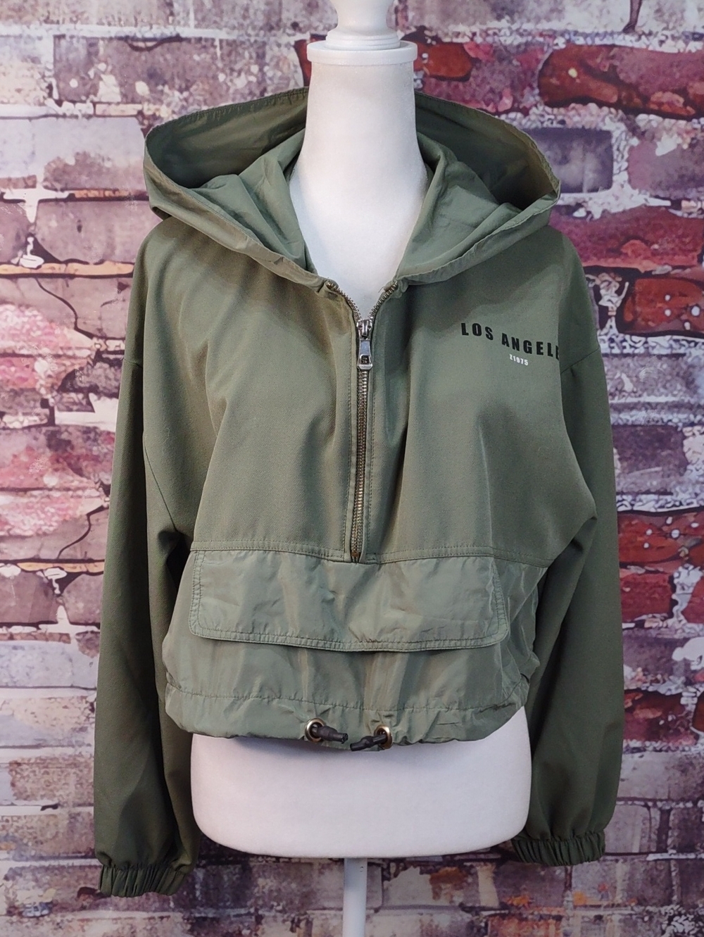 Zara "Los Angeles" Hooded Crop Pop-over Top